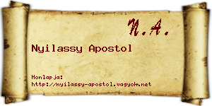 Nyilassy Apostol névjegykártya